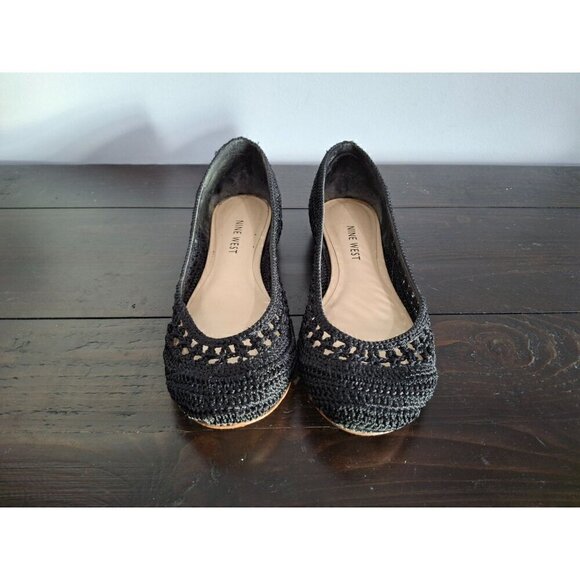 Nine West Darlene Black Slip-On Crochet Ballet Flat/Pre-owned, Sz. 5.5M - Picture 5 of 10